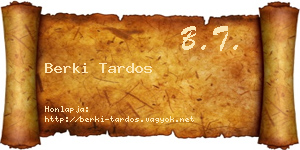 Berki Tardos névjegykártya